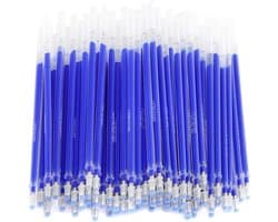 Hervulbare Pennen voor Warmte Eraseren, 100 Stuks Blauwe Inkt voor Stof, Naaien en Creatieve Projecten