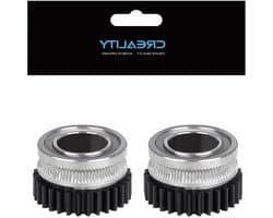 Extruder Tandwiel Kit - 3D Printer Onderdeel - Stabiele Filament Extrusie - Dubbele Versnellingsbak - 2 Stuks - Zilverkleurig