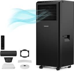 Tomado TMA9002B - Mobiele airco - 9000 BTU Airconditioning - 3 in 1 - Koelen, Ventilator, Ontvochtiger - Afdichtingskit - Tot 80 m3 - Zwart — thumbnail 1