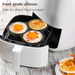 2-delige siliconen bakvorm voor de airfryer - Geschikt voor muffins, cakejes en toast - Antiaanbak airfryer accessoires - Ronde cakevormen - Ideaal voor muffins, eieren, pannenkoeken en toast — thumbnail 2