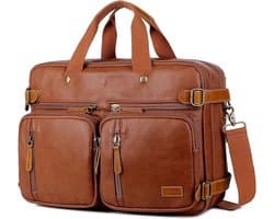 Hybride laptoptas voor 17 inch laptops - Multifunctionele schoudertas met extra vakken