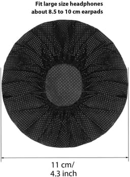SPHProducts - Hoofdtelefoon oorschelphoezen - Sanitaire oorkapjes - Comfortabel en ademend - Zwart - 100 stuks - Geschikt voor de meeste op oor hoofdt — thumbnail 3
