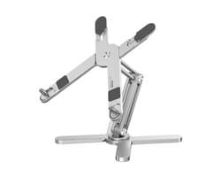 Laptop standaard - verstelbaar - 360 graden draaibaar - aluminium opvouwbaar ergonomisch 12 tot 17 inch zilver
