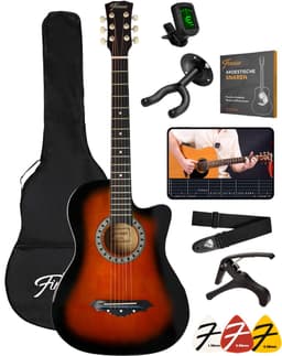 Finesse Akoestische Gitaar - met Videocursus - Western Gitaar - Gitaar Kind & Volwassenen - Sunburst — thumbnail 1