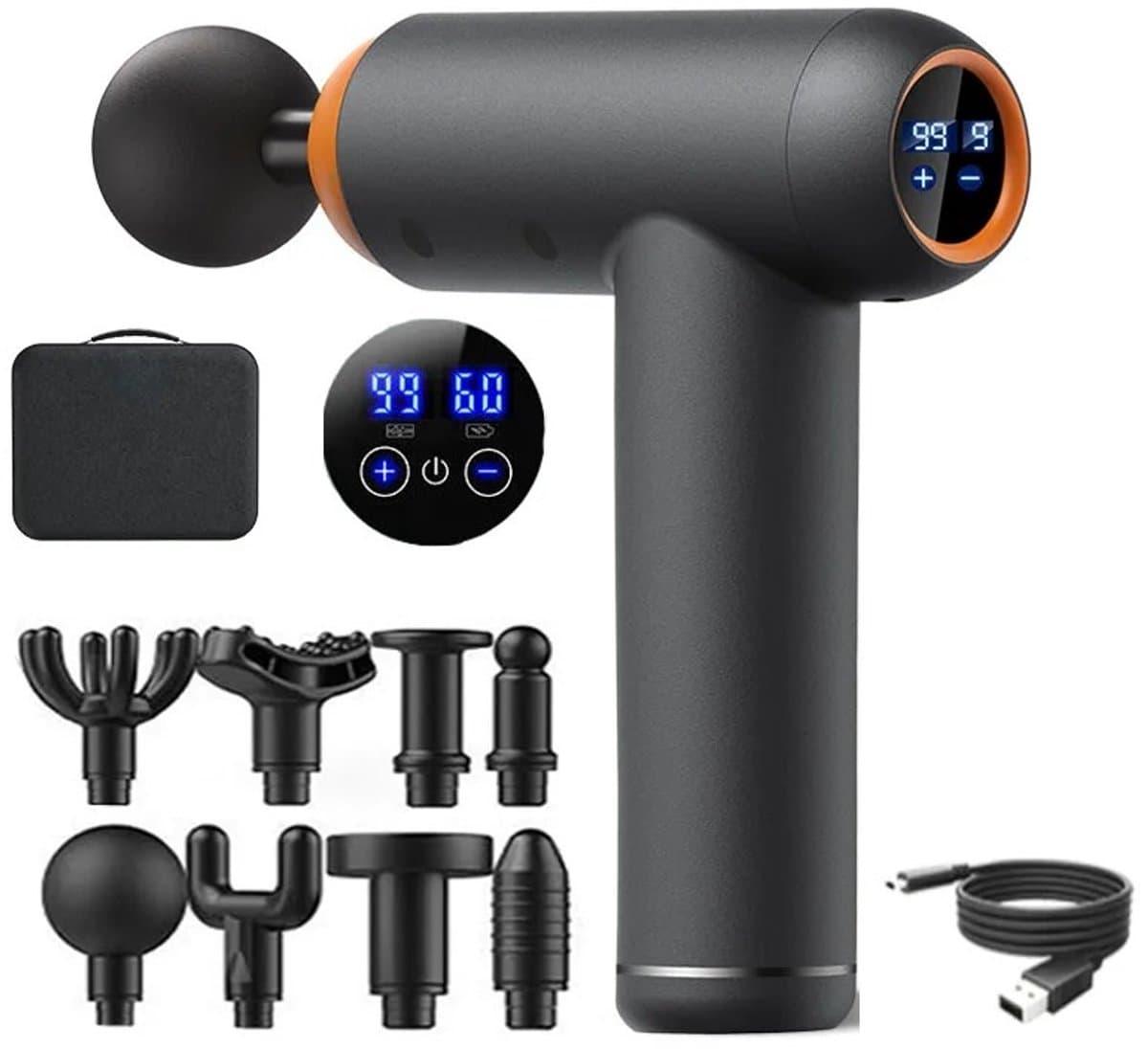 Lifero Massage Pistool - Massage Apparaat - Massage Gun - Spier Massage - Sport Massage - 99 Verschillende Standen - Led Display — afbeelding 1