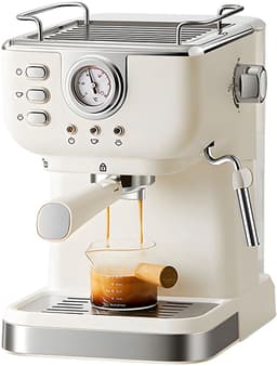 Espressomachine 20 Bar – Halfautomatisch – Melkopschuimer – Met Drukmeter – 1050W – Voor Espresso & Cappuccino — thumbnail 1