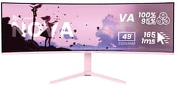 Arozzi Nova 49" Gaming Monitor - Curved - DQHD VA - 165Hz - USB-C - Roze — thumbnail 1