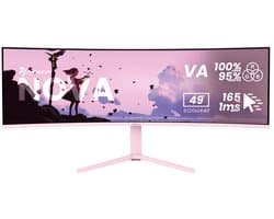 Arozzi Nova 49" Gaming Monitor - Curved - DQHD VA - 165Hz - USB-C - Roze