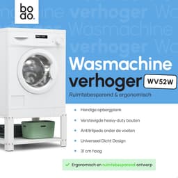 Bodo® - Wasmachine Verhoger - Kast - Ombouw met Plank - Wit - 63x54x31cm — thumbnail 2
