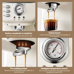 Solvix Espressomachine 20 Bar – Semi Automatisch Koffiezetapparaat met Melkopschuimer – 1.5L — thumbnail 4