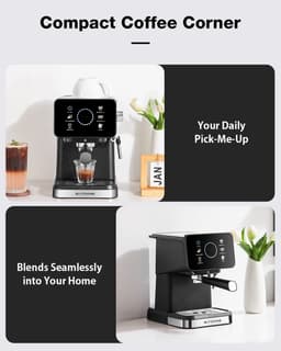 BlitzHome CM3171 espressomachine 20 bar, 1,5L waterreservoir, PID temperatuurregeling, touchscreen, heet & koud brouwen, stoompijp, EU-stekker — thumbnail 5