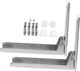 Magnetron Plank - Wandrek Oven - Keuken Opbergen - Opvouwbaar Ontwerp - 39.5X4X20CM - Zilver — thumbnail 1