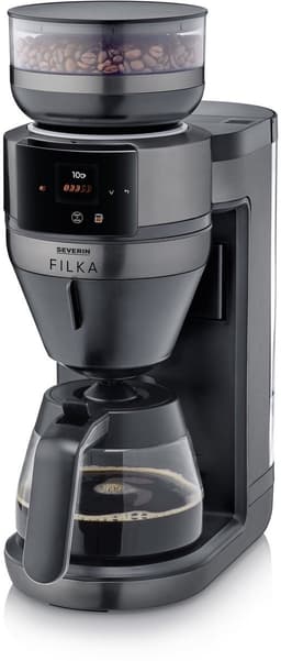 Severin KA 4854 FILKA Filterkoffiezetapparaat – Volautomaat – Bonen & Filterkoffie – 5 Sterktes – Touch Display – Dark Inox – Glazen Kan — thumbnail 1