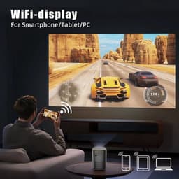 Byintek - X20 - Beamer - Projector Beamer - Mini Meamer - Full HD 1080P 4k - 65W - 1280x720dpi - Automatische focus - met WiFi - 250 ANSI Lumens - Android 11.0 - Zwart — thumbnail 3