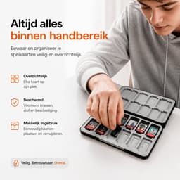 BOTC 24 Slots Game card case Geschikt voor Nintendo Switch - beschermhoes - micro SD kaart houder - Silicone Slots - Zwart — thumbnail 4