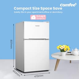 Compacte Koelkast met Vriezer 87L - Onderbouw - Stil - Wit — thumbnail 4