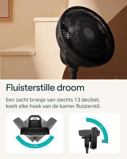 Statiefventilator - Vloerventilator - Verkoeling Binnen - 26 Snelheden - 73-95cm - Zwart — thumbnail 3