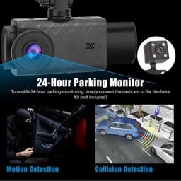 ONF3 - Dashcam - 3-kanaals Dashcamera voor Auto's - 1080P Full HD Nachtzicht - G-sensor en Parkeermodus - Veiligheid en Bewaking - Geschikt voor... — thumbnail 5