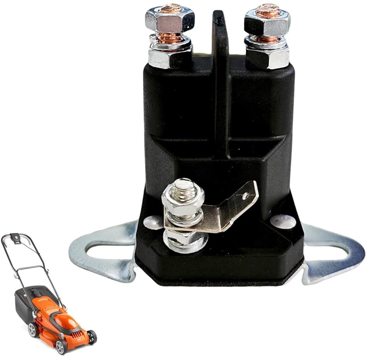 Magneetschakelaar Grasmaaier - Startrelais Motor - Gazon Onderhoud - Robuuste Metalen Constructie - 12 Volt - Zilver — afbeelding 1