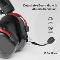 DunRock GG Draadloze Gaming Headset – 2.4GHz + Bluetooth + Kabel – Virtual 7.1 Surround Sound – 80U Batterij – Detachable Microfoon – Zwart — thumbnail 4
