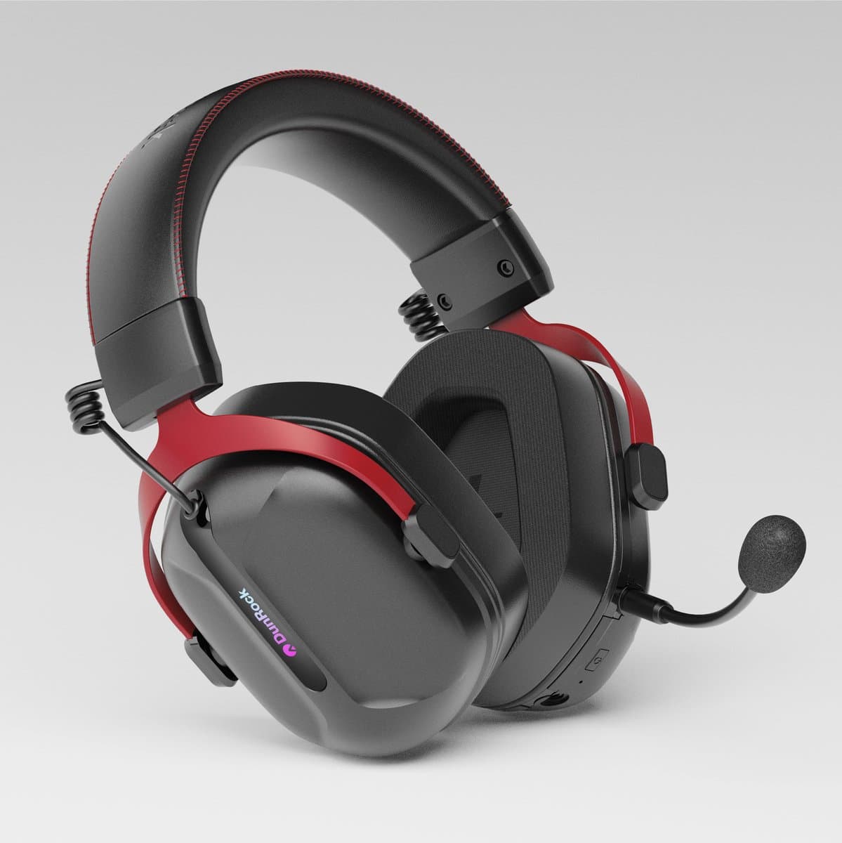 DunRock GG Draadloze Gaming Headset – 2.4GHz + Bluetooth + Kabel – Virtual 7.1 Surround Sound – 80U Batterij – Detachable Microfoon – Zwart — afbeelding 1
