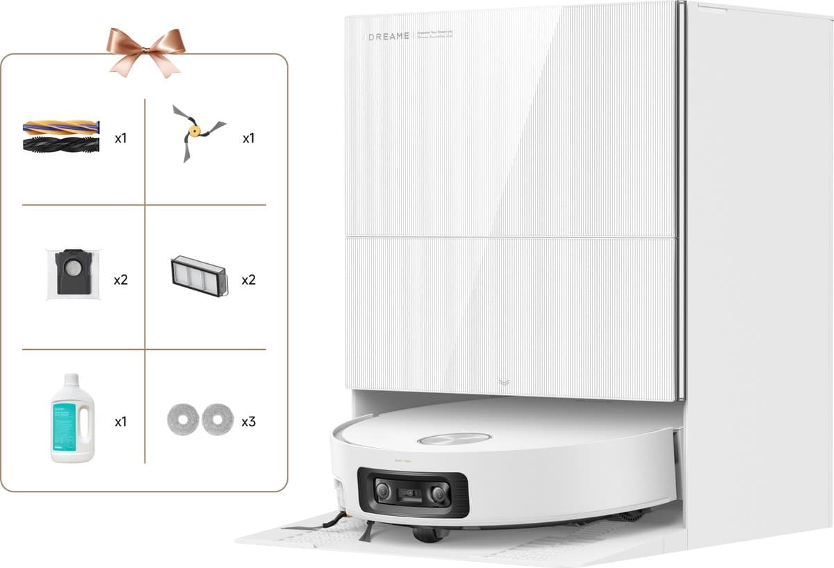 Dreame Robotstofzuiger X60 Pro Ultra Complete Wit | 42.000 Pa | Uitschuifbare arm tot 18 cm | Zelfreinigende dweil | Automatisch legen & bijvullen | Hoeken & muurranden | Huisdieren | AI navigatie | Obstakelherkenning | Allergie | Anti-klit | — afbeelding 1