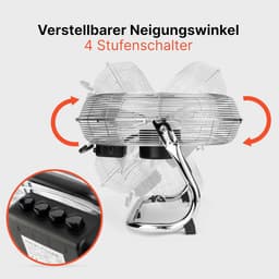 Vloerventilator - Windmachine - Ruimte Koelen - Stille Werking - 40 cm Diameter - Chroom — thumbnail 2