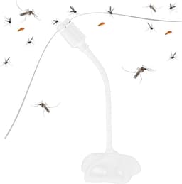 Elektrische Vliegen ventilator - Tafelbeschermer - Buiten Eten - Zachte Rotorbladen - 26 cm Hoog - Wit — thumbnail 1