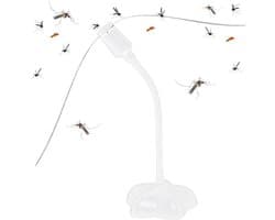 Elektrische Vliegen ventilator - Tafelbeschermer - Buiten Eten - Zachte Rotorbladen - 26 cm Hoog - Wit