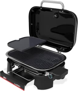 Elektrische BBQ Tafelgrill 48,5 x 66 x 30,5 cm – 315°C Hoge Temperatuur Grill met Dekselthermometer, Geëmailleerde Gietijzeren Roosters 33 x 49 cm, Plancha & Grill Functies, Vetopvangbak – HomebyNicole — thumbnail 2