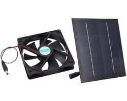 Solar Powered Mini Ventilator - Waterproof IP65 - 20W voor Keukens, Kassen en Dierenverblijven