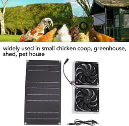 ONF3 - Solar Panel Fan Kit - 100W Waterdichte Ventilator voor Kassen en Kamperen - Energiezuinig en Betrouwbaar - Ideaal voor Buitengebruik - Zo... — thumbnail 2