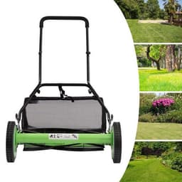 Handgrasmaaier – Handmaaier – Kooimesmaaier – Duwgrasmaaier – Gazonmaaier – 50,8 cm Maaibreedte – 9 Instelbare Maaihoogtes – 65-Mangaan Stalen Messen – Met Opvangzak – Groen — thumbnail 5
