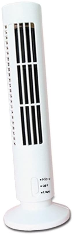 Allecto - USB Tower Fan - Bladeless - Krachtige Wind - Stil - Oplaadbaar - Wit - Bureauventilator - Geschikt voor Thuis en Kantoor - Model met 2 Sn.. — thumbnail 3