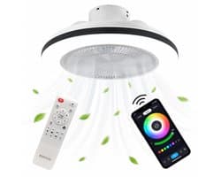 WERYOU® illuminAIR Plafondventilator - Plafonniere - Plafondventilator met Afstandsbediening - Plafondlamp - Plafond ventilator met Verlichting - Ventilator lamp - RGB Ledlamp — afbeelding 1