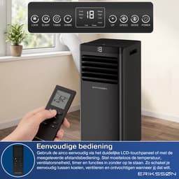 Erikssøn Mobiele Airco - 10.000 BTU - Incl. Raamafdichtingskit - Tot 30m² - 4-in-1 - Airconditioning - Ventilator - Ontvochtiger - Zwart — thumbnail 5