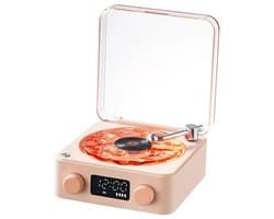 Retro platenspeler, kleine draadloze luidspreker van hoge kwaliteit, draagbare subwoofer