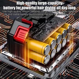 Elektronische Luchtstofplug - Draadloze Handventilator - Stof Verwijderen - Traploze Snelheid - 25 x 15 x 10 cm - Zwart — thumbnail 2
