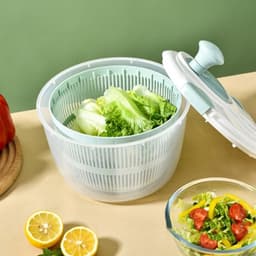 Salade Spinner Kom - Groente Droger - Snel Salades Maken - Multifunctioneel Ontwerp - 5L Capaciteit - Blauw — thumbnail 2