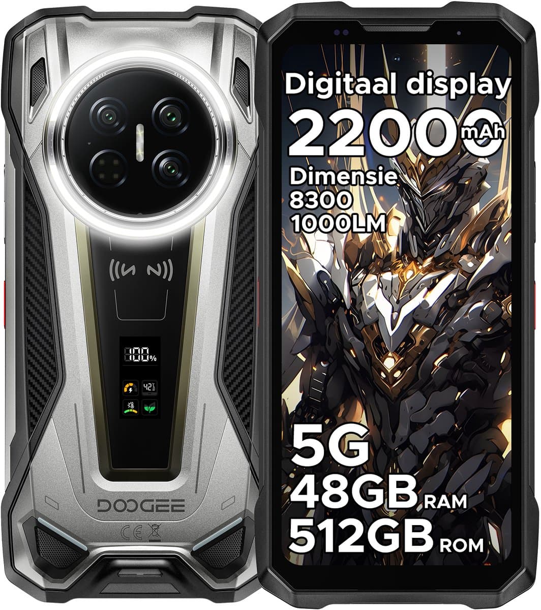 DOOGEE VMAX2 5G - Robuuste smartphone - Robuuste telefoon - 48GB RAM + 512GB ROM(2TB/TF) - 6,78 inch FHD/120Hz - 22000mAh/120W - IP68 - Dimensity 8300 - Android 16 - Nachtzicht - 200MP AI camera - NFC - Dual stereo speakers - 1000LM Campinglamp - OTG — afbeelding 1