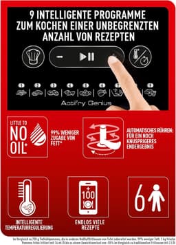 Hete Lucht Friteuse - Gezonde Frituur - Snelle Maaltijden - Automatische Roerarm - 1.2 kg Capaciteit - Zwart — thumbnail 5