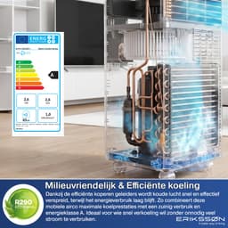 Erikssøn Mobiele Airco - 10.000 BTU - Incl. Raamafdichtingskit - Tot 30m² - 4-in-1 - Airconditioning - Ventilator - Ontvochtiger - Wit — thumbnail 10