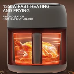 Airfryer Visueel - Heteluchtfriteuse - Gezond Koken - Zichtbaar Venster - 45 Liter - Groen — thumbnail 4