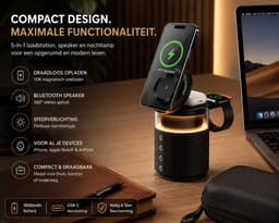 HOB SoundCharge PRO - 5-in-1 Speaker - Powerbank - Telefoonhouder - Snel Lader Telefoon Airpods Smartwatch - Nachtlamp Laadstation — thumbnail 2