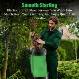 Elektrische Tuinversnipperaar - Houtversnipperaar Mulcher - Takken Verwerken - Krachtige 2400W Motor - 50L Opvangzak - Zwart — thumbnail 2
