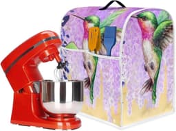 Mixerhoes Standaard - Apparaathoes Keukenmachine - Keuken Organisatie - Met Opbergvak - L-formaat - Kolibrie Paarse Bloemen — thumbnail 5
