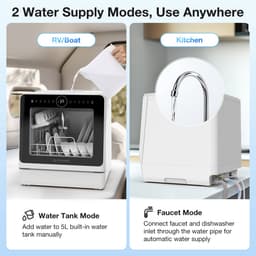 BLITZHOME Vaatwasser BH-4-CDW – compacte tafelmodel, 5L, 8 programma’s, 360° sproeiarmen, hete-lucht droging, app-besturing, kinderslot, EU-stekker — thumbnail 5