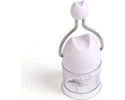 Keukenmachine Mini Chopper - Uienmolen Keukengadget - Groenten Snijden - Handslinger Bediening - 18 cm Hoog - Wit