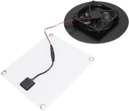 Afzuigventilator op Zonne-energie - Ronde Ventilator - Luchtcirculatie Buiten - Geruisloos Ventilatiesysteem - 10W Paneel - Zwart — thumbnail 3