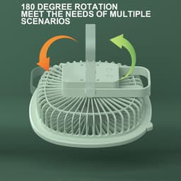 Wandventilator Stil - Draagbaar Koelapparaat - Persoonlijke Koeling - 3 Snelheden Verlichting - Compact Ontwerp - Groen — thumbnail 2